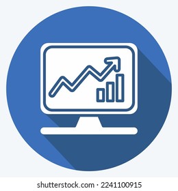 Icon Business Analytics. related to Machine Learning symbol. long shadow style. simple design editable. simple illustration. simple vector icons