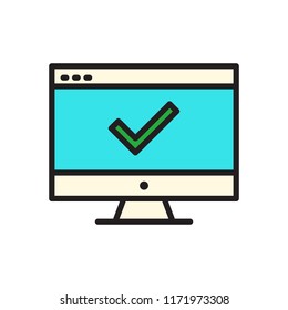 icon business computer check