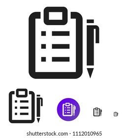 Icon for business, e-commerce. Vector line icon with the image of a pencil and a tablet of different sizes 192px, 108px, 48px, 24px for web design and design of mobile applications.