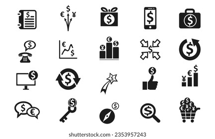 icono de los negocios, económicos y financieros. icono de estilo sólido