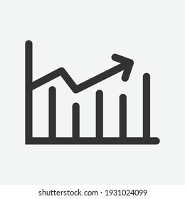 icon business graph with arrow