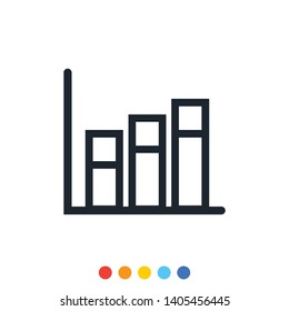 Icon business graph or chart diagram. 