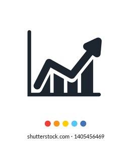 Icon business graph or chart diagram. 