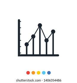 Icon business graph or chart diagram. 