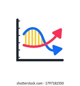 Icon business graph or chart diagram. 