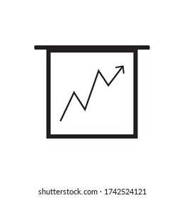 Icon of business graph, chart, growth, fall, economy vector illustration
