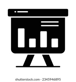 An icon of business graphical presentation, vector of statistical presentation