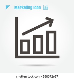 icon Business growing marketing vector illustration isolated sign symbol thin line for web, modern minimalistic flat design vector on white background