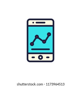 icon business mobile analysis graphic