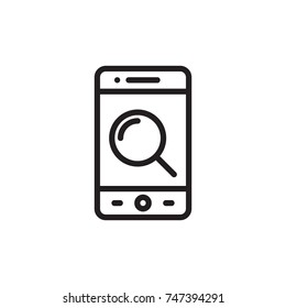icon business mobile magnifier
