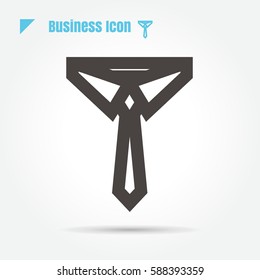 icon Business necktie illustration isolated sign symbol thin line for web, modern minimalistic flat design vector on white background