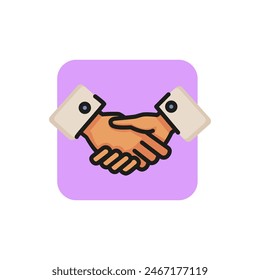 Icon of business partnership. Handshake, gesture, unity. Collaboration concept. Can be used for topics like deal, agreement, employment