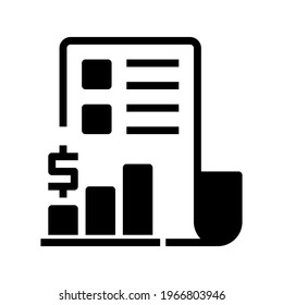 Icon Business Report With Style Glyph