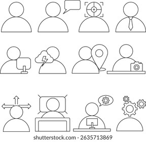 Icon business simple. With icon person which cool and modern. Suitable for become icon business in company