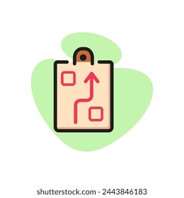 Icon of business strategy. Tactics, plan, notepad. Strategy concept. Can be used for topics like business, management, sport.