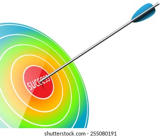 Icon Business Target with inscription Success. Infographic. Illustration, vector.