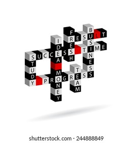 An icon for business, unusual structure with words for successful result