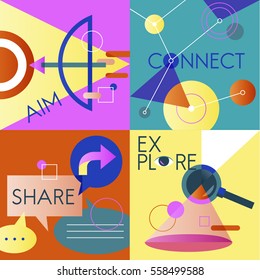 Icon Business Vector Set Colorful