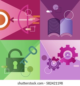 Icon Business Vector Set Colorful