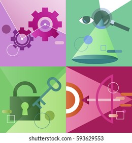 Icon Business Vector Set Colorful