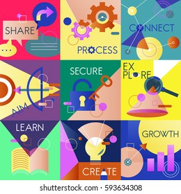 Icon Business Vector Set Colorful