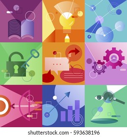 Icon Business Vector Set Colorful