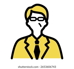 
Ícone de empresário, empresária, funcionário da empresa.
Ilustração de um homem de meia-idade em um terno, com elementos de um chefe, um executivo, um gerente e um vendedor.