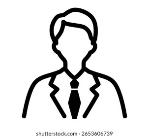 Icon of businessman, businessman, company employee.
Illustration of a man in a suit, with elements of a job hunter, new employee, or salesman.