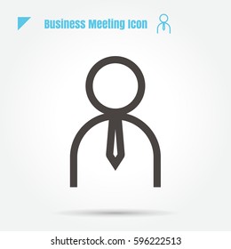 icon businessman Meeting teamwork vector illustration isolated sign symbol logo objects thin line for web, modern minimalistic flat design vector on white background