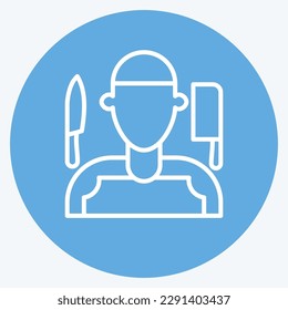 Icon Butcher. related to Eid Al Adha symbol. Blue Eyes Style. simple design editable. simple illustration