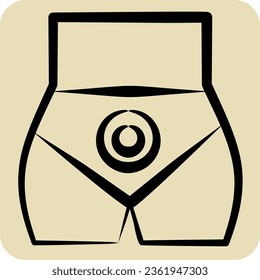 Icon Butt pain. related to Body Ache symbol. hand drawn style. simple design editable. simple illustration