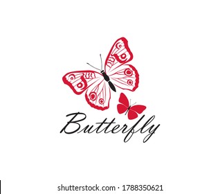icon of butterflies isolated on white background