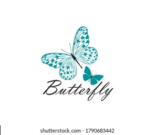 icon of butterflies isolated on white background