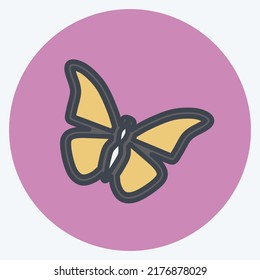 Icon Butterfly 3. suitable for Animal symbol. color mate style. simple design editable. design template vector. simple symbol illustration