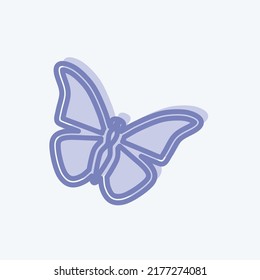 Icon Butterfly 3. suitable for Animal symbol. two tone style. simple design editable. design template vector. simple symbol illustration