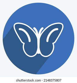 Icon Butterfly Flying. suitable for Spring symbol. long shadow style. simple design editable. design template vector. simple symbol illustration