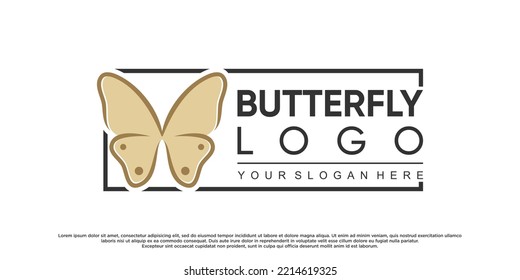 Diseño del logotipo de mariposa de iconos con concepto creativo Vector Premium
