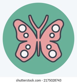 Icon Butterfly. suitable for garden symbol. color mate style. simple design editable. design template vector. simple symbol illustration