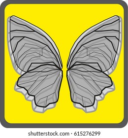 Icon: Butterfly wings on a yellow background.