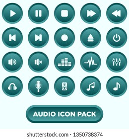 Icon, button audio music pack