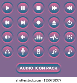 Icon, button audio music pack