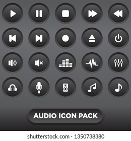 Icon, button audio music pack