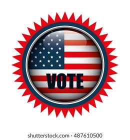 icon button flag usa vote graphic