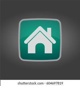 Icon button with house. Go to home. Vector illustration.