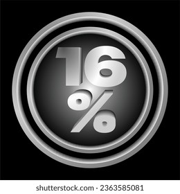 icon, button number 16 percent