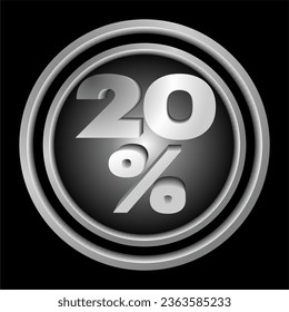 icon, button number 20 percent