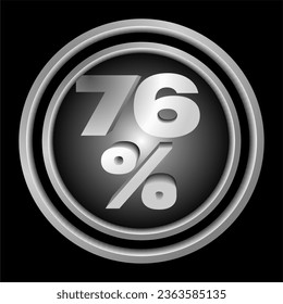 icon, button number 76 percent