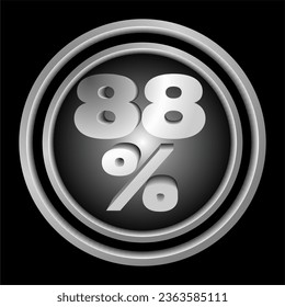 icon, button number 88 percent