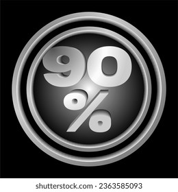 icon, button number 90 percent