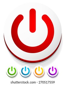 Icon, Button with Power Symbol. Eps 10 vector